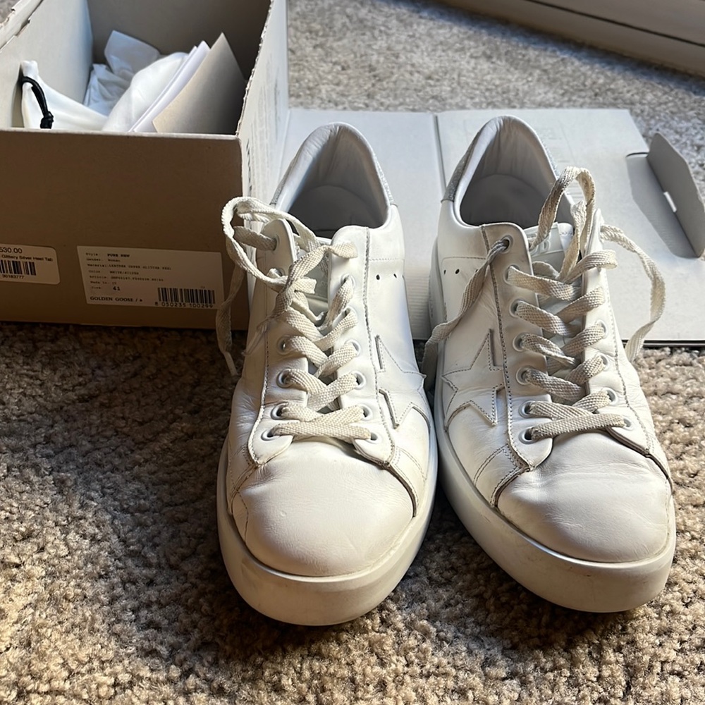 Pure Star Glitter Sliver Heel Tab || Golden Goose